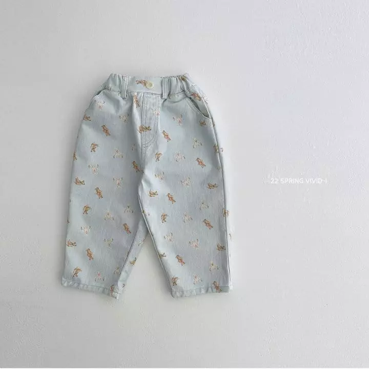 Vivid I - Korean Children Fashion - #kidzfashiontrend - Bear Jeans - 9