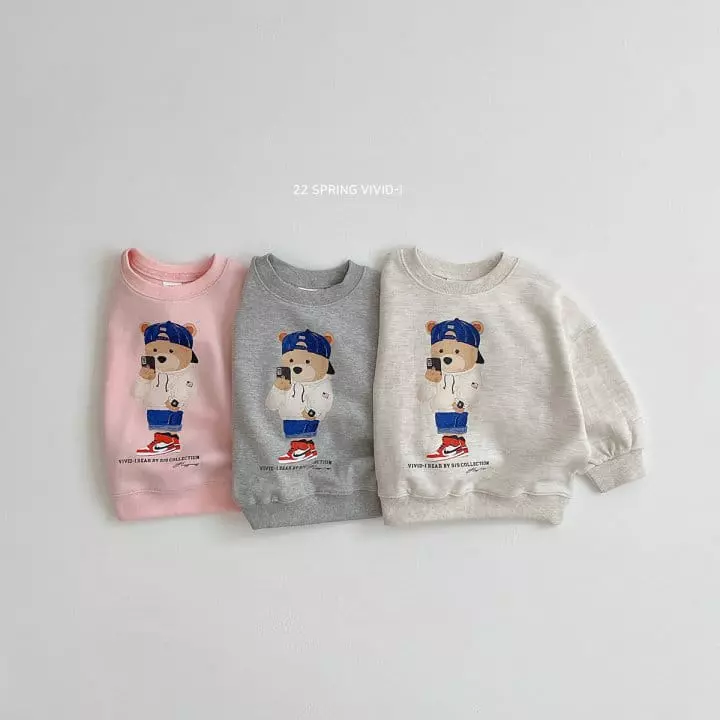 Vivid I - Korean Children Fashion - #littlefashionista - Self Camera Bear Sweatshirt