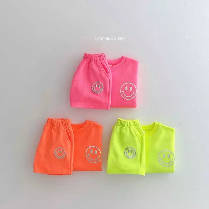 Vivid I - Korean Children Fashion - #littlefashionista - Smile Shorts Top Bottom Set