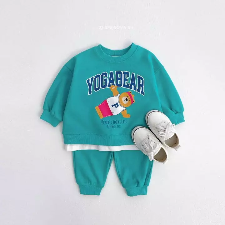 Vivid I - Korean Children Fashion - #magicofchildhood - Tyoga Bear Top Bottom Set - 6