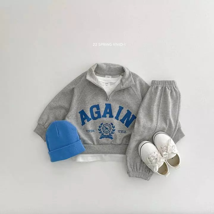 Vivid I - Korean Children Fashion - #littlefashionista - Again Anorak Top Bottom Set - 4