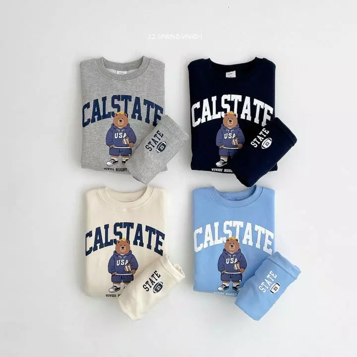 Vivid I - Korean Children Fashion - #minifashionista - Rugby Bear Top Bottom Set