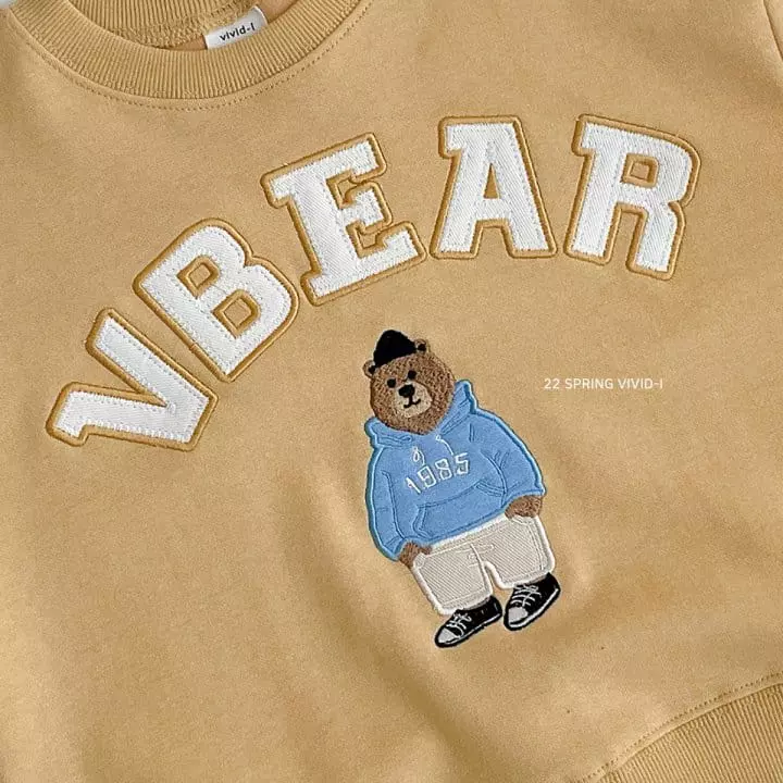 Vivid I - Korean Children Fashion - #minifashionista - V Bear Embroidery Top Bottom Set - 9