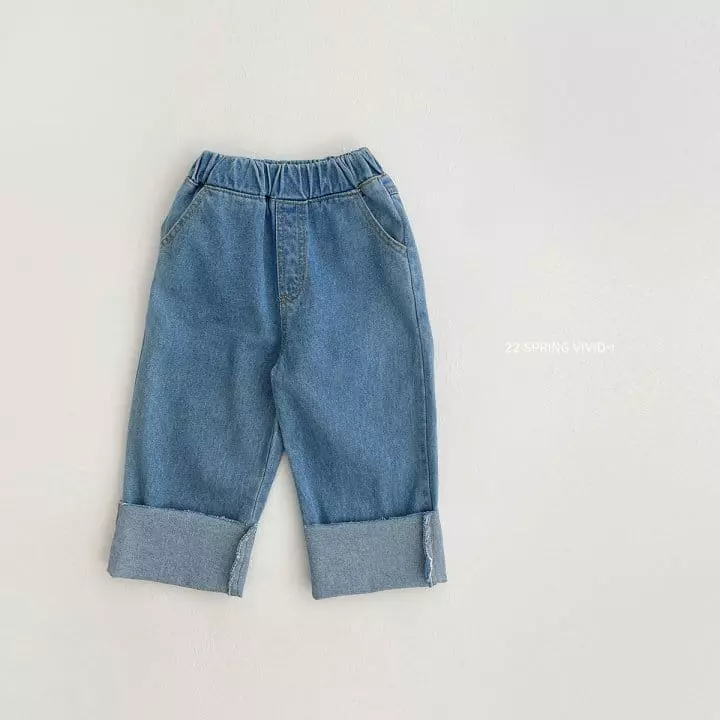 Vivid I - Korean Children Fashion - #minifashionista - Roll Up Jeans - 2