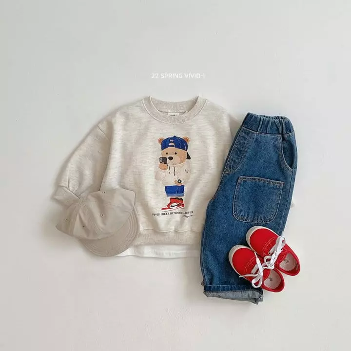 Vivid I - Korean Children Fashion - #minifashionista - Self Camera Bear Sweatshirt - 4