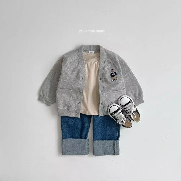 Vivid I - Korean Children Fashion - #prettylittlegirls - Bear Embroidery Cardigan - 12