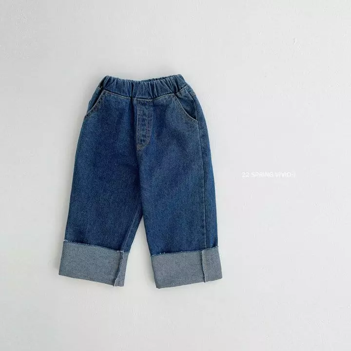 Vivid I - Korean Children Fashion - #stylishchildhood - Roll Up Jeans - 6