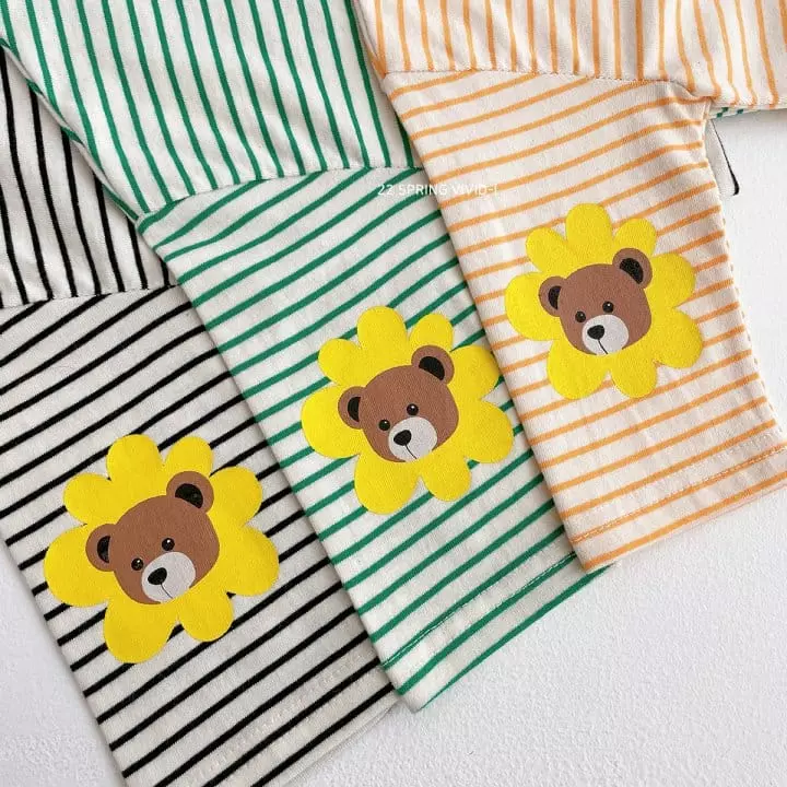 Vivid I - Korean Children Fashion - #todddlerfashion - Sun Flower Stripes Tee - 9