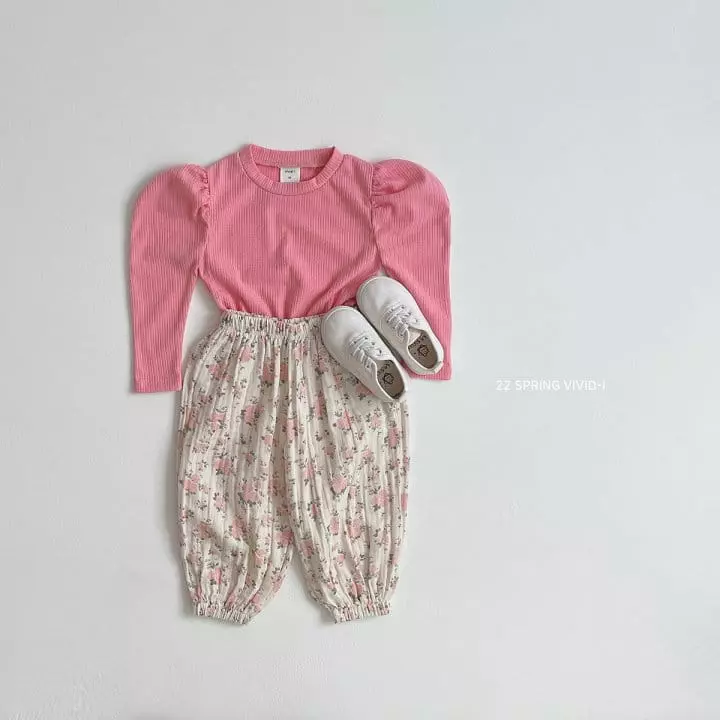 Vivid I - Korean Children Fashion - #todddlerfashion - Puff Sleeves Tee - 8