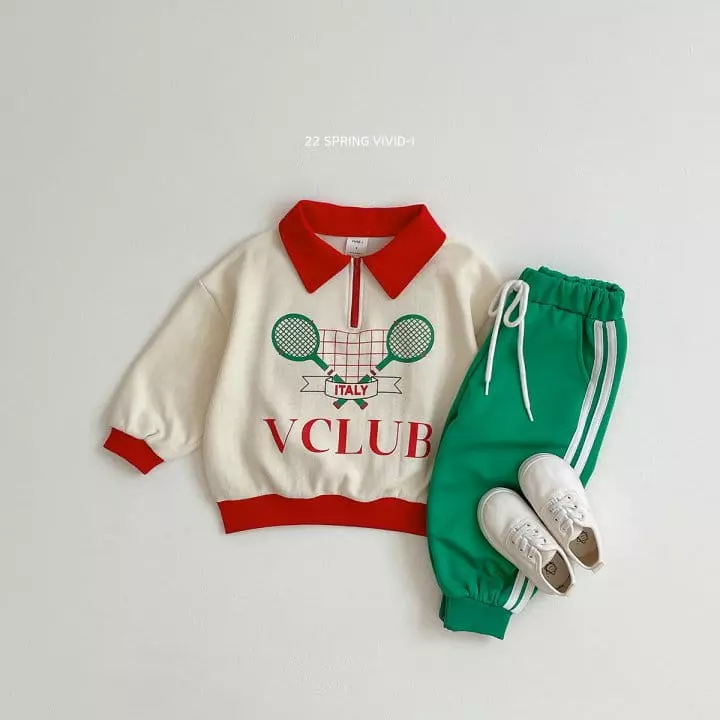 Vivid I - Korean Children Fashion - #todddlerfashion - Tennis Collar Sweatshirt - 7