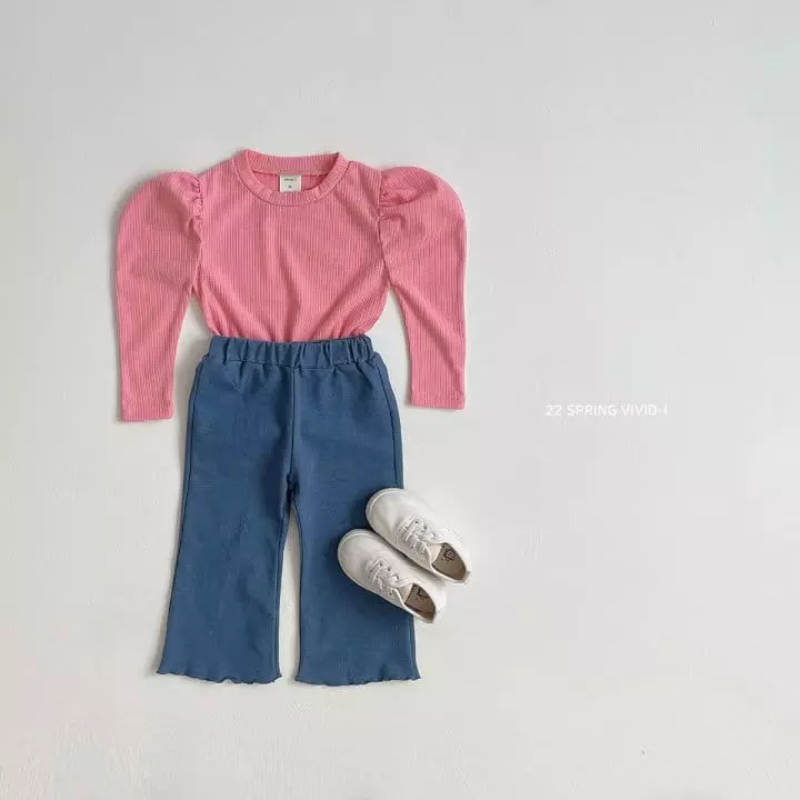Vivid I - Korean Children Fashion - #toddlerclothing - Puff Sleeves Tee - 9