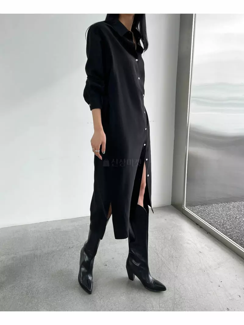 Waterbar - Korean Women Fashion - #momslook - Peanut Belt Long One-piece - 3