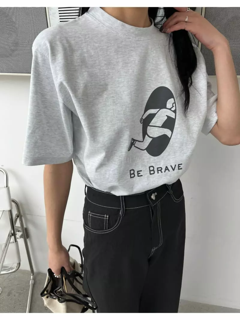Waterbar - Korean Women Fashion - #momslook - Brave Print Tee