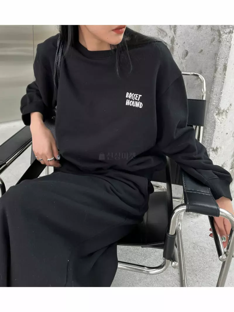 Waterbar - Korean Women Fashion - #momslook - Basset Embroidery Sweatshirt