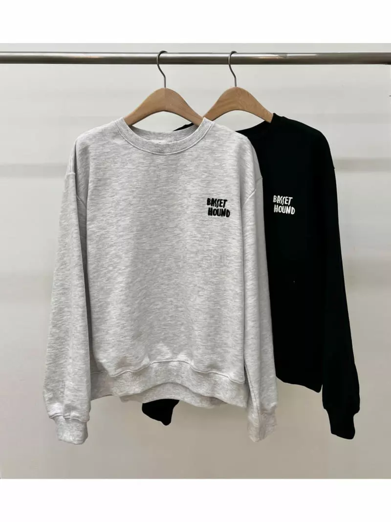 Waterbar - Korean Women Fashion - #momslook - Basset Embroidery Sweatshirt - 3