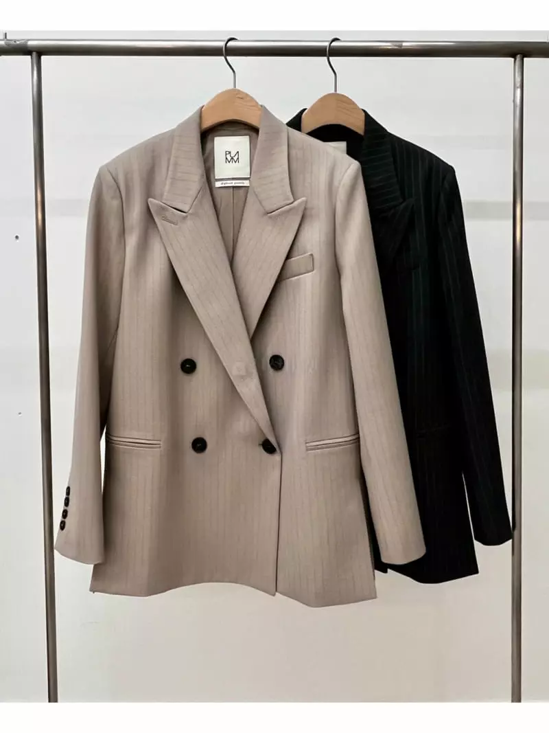 Waterbar - Korean Women Fashion - #romanticstyle - Stripe Slit Jacket - 3