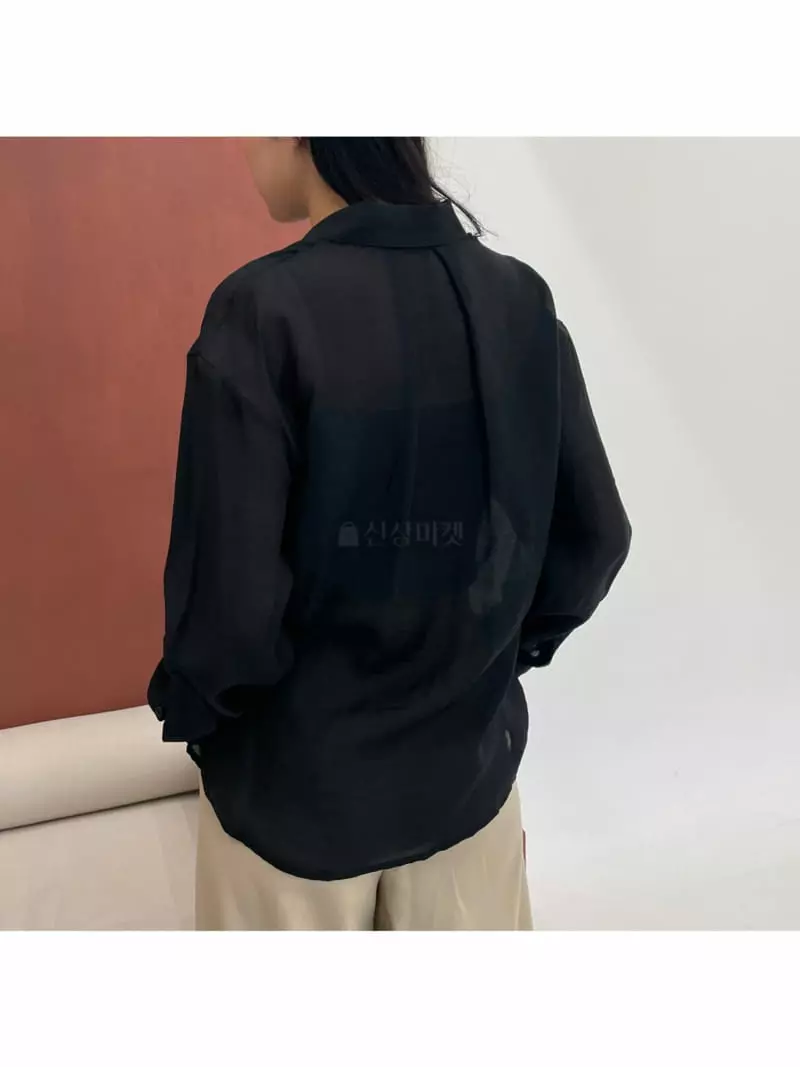 Waterbar - Korean Women Fashion - #vintagekidsstyle - Glue See-through Blouse