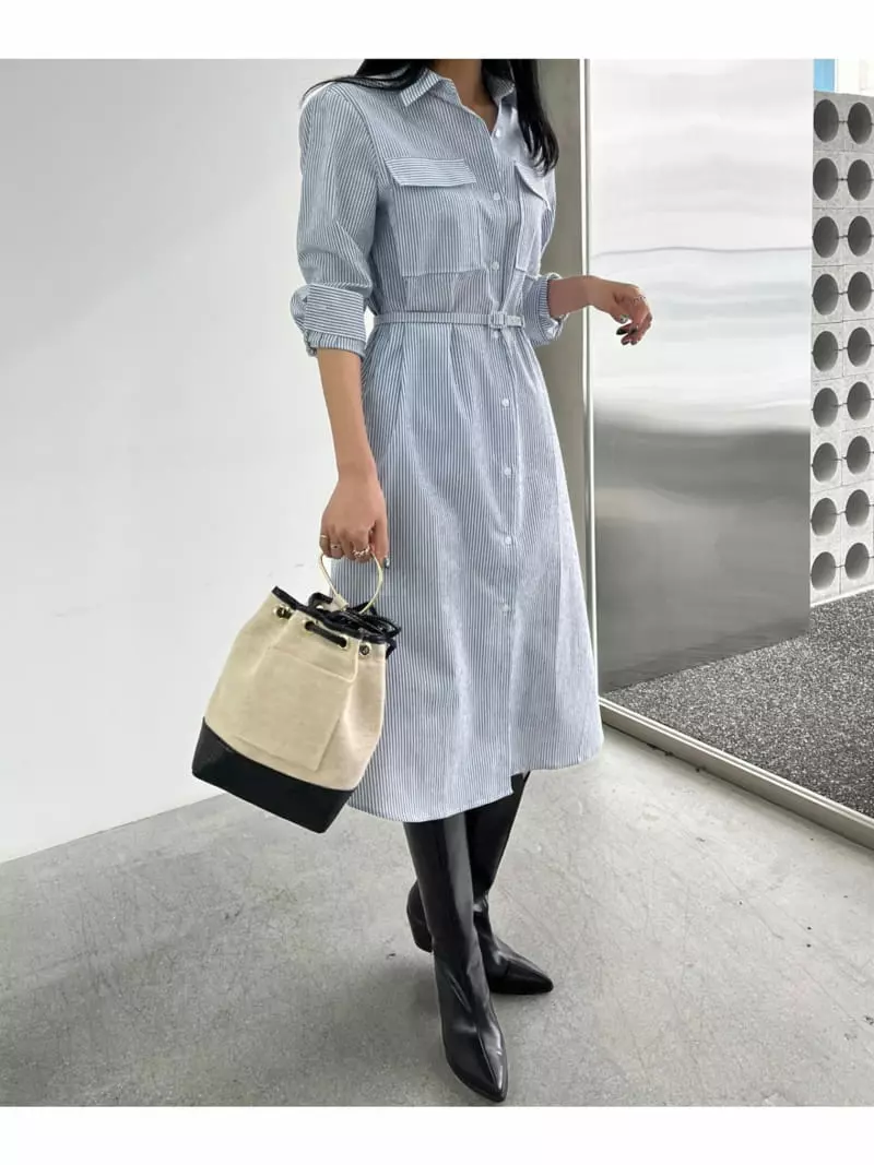 Waterbar - Korean Women Fashion - #vintagekidsstyle - Story Shirt One-piece - 3