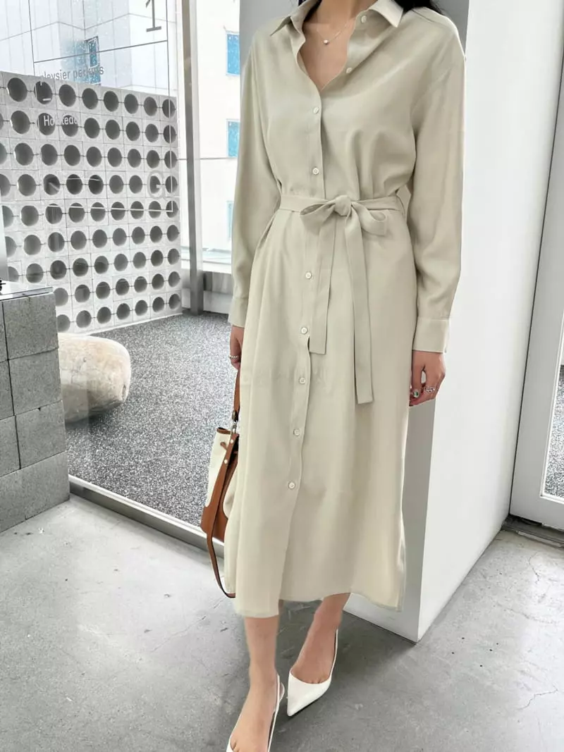 Waterbar - Korean Women Fashion - #womensfashion - Peanut Belt Long One-piece - 2