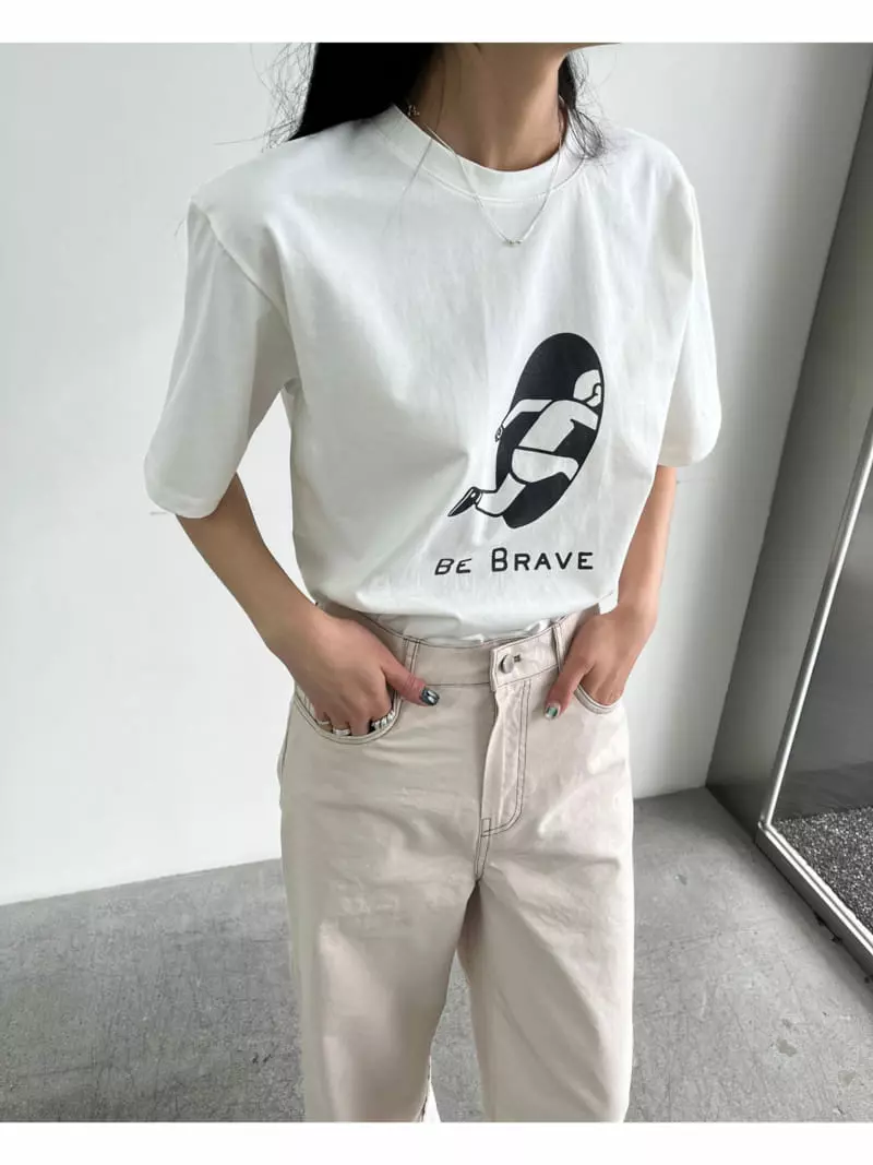 Waterbar - Korean Women Fashion - #womensfashion - Brave Print Tee - 2