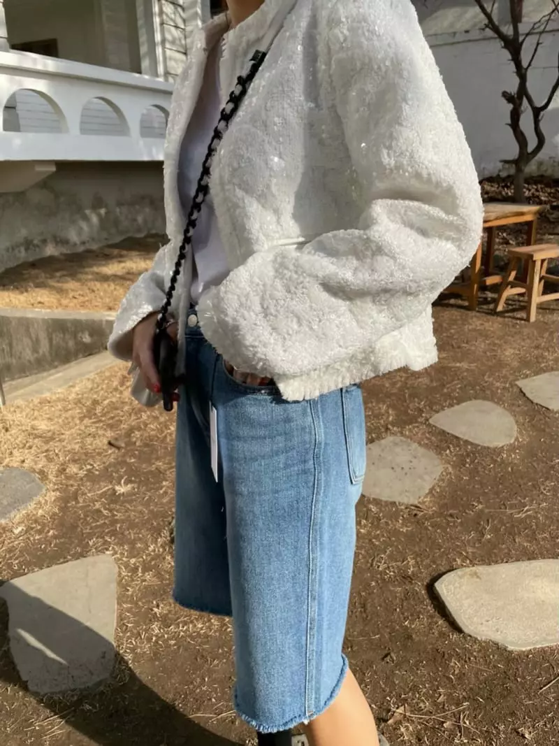 We Are - Korean Women Fashion - #momslook - Spangle Tweed Jacket - 2