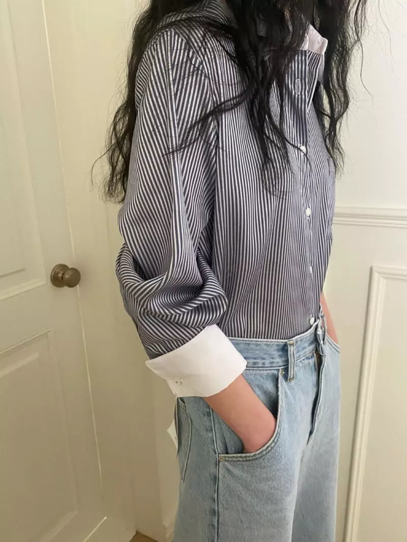 We Are - Korean Women Fashion - #momslook - Ocean Stripe Shirt