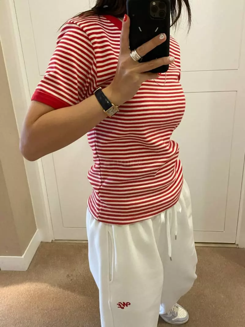 We Are - Korean Women Fashion - #shopsmall - Marine Stripe Tee - 3