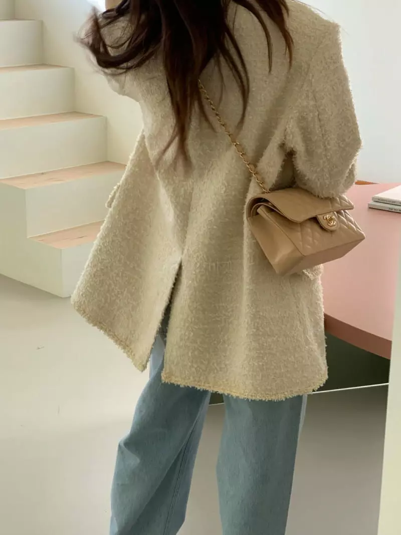 We Are - Korean Women Fashion - #shopsmall - Rose Double Tweed Jacket