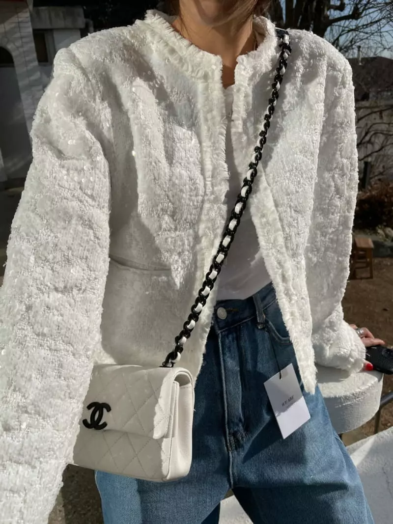 We Are - Korean Women Fashion - #womensfashion - Spangle Tweed Jacket - 3