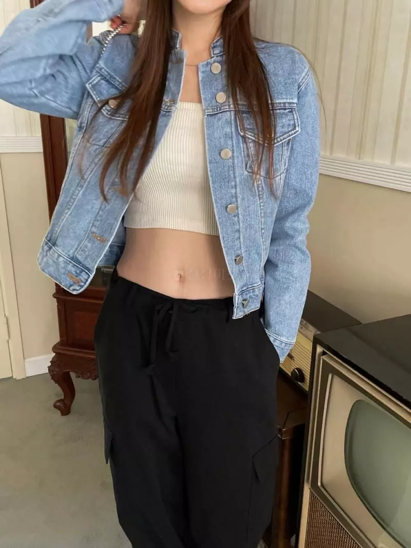 Well Row - Korean Women Fashion - #momslook - China Denim Jacket - 4