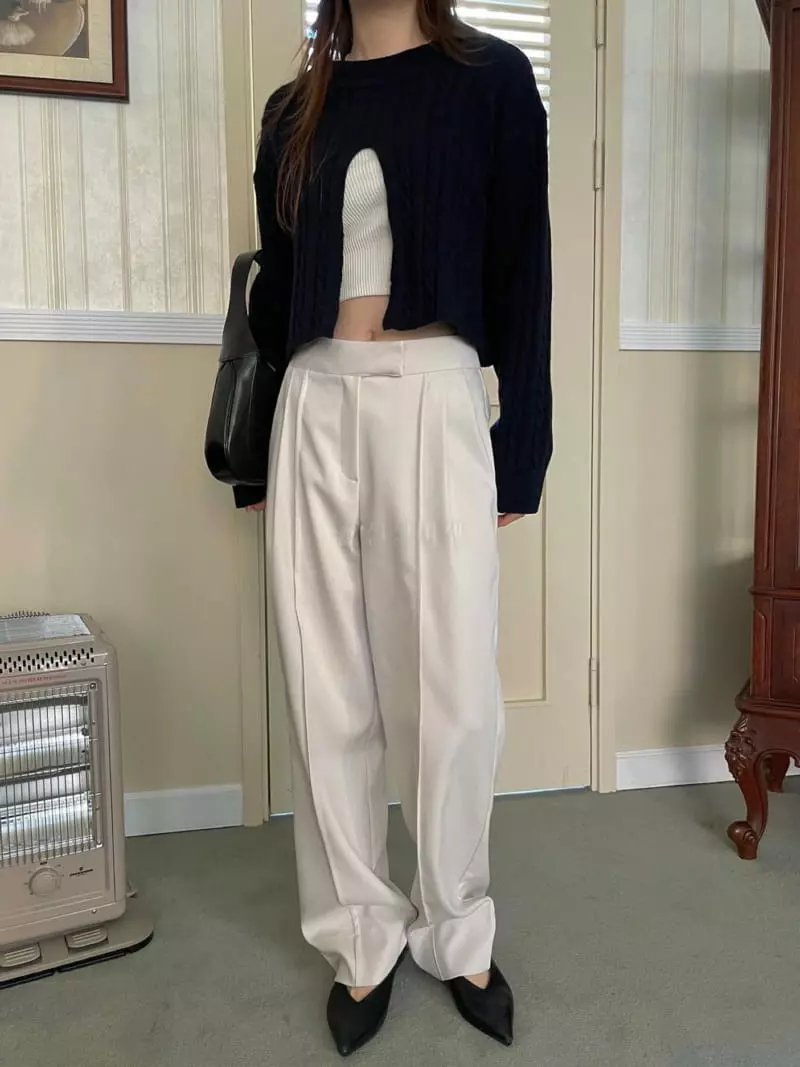 Well Row - Korean Women Fashion - #momslook - Flat Pintuck Pants