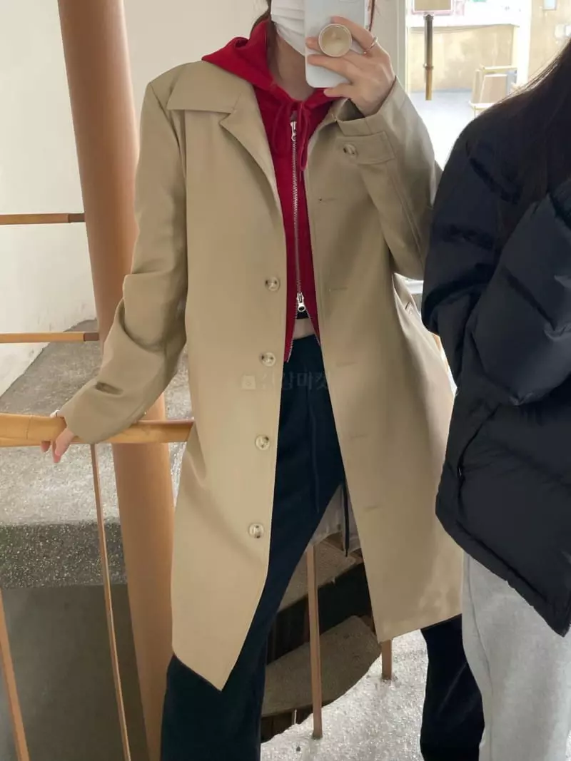 Well Row - Korean Women Fashion - #momslook - Leather Belt Long Jacket