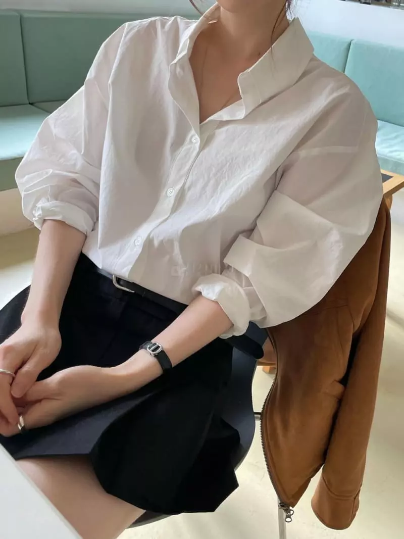 Well Row - Korean Women Fashion - #momslook - Button Loose Shirt