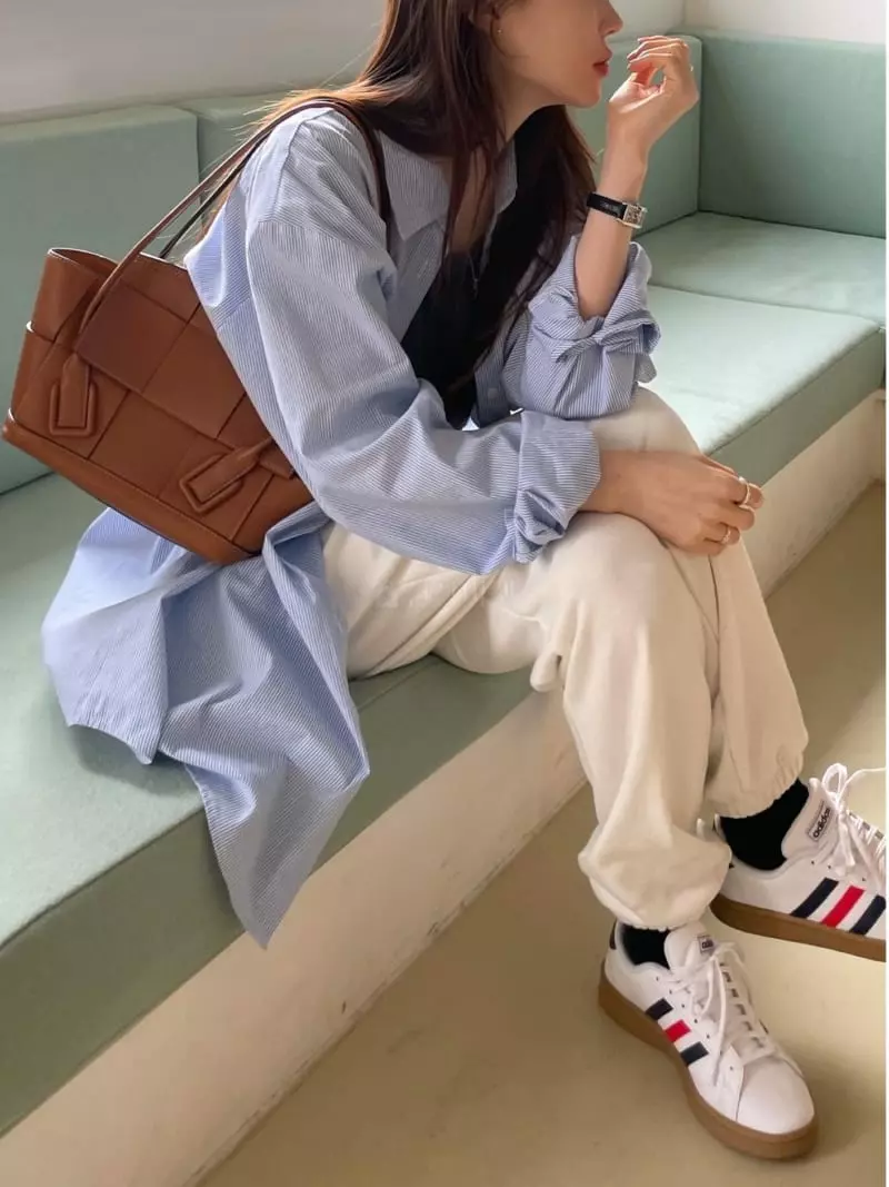 Well Row - Korean Women Fashion - #momslook - Coloring Two Way Wrap Shirt - 4