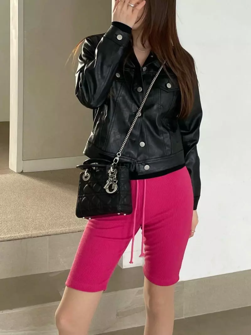 Well Row - Korean Women Fashion - #pursuepretty - Rib Biker Pants - 2