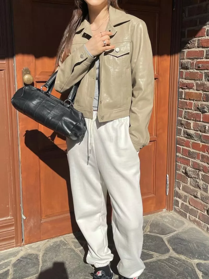 Well Row - Korean Women Fashion - #pursuepretty - Leather Trucker Jacket