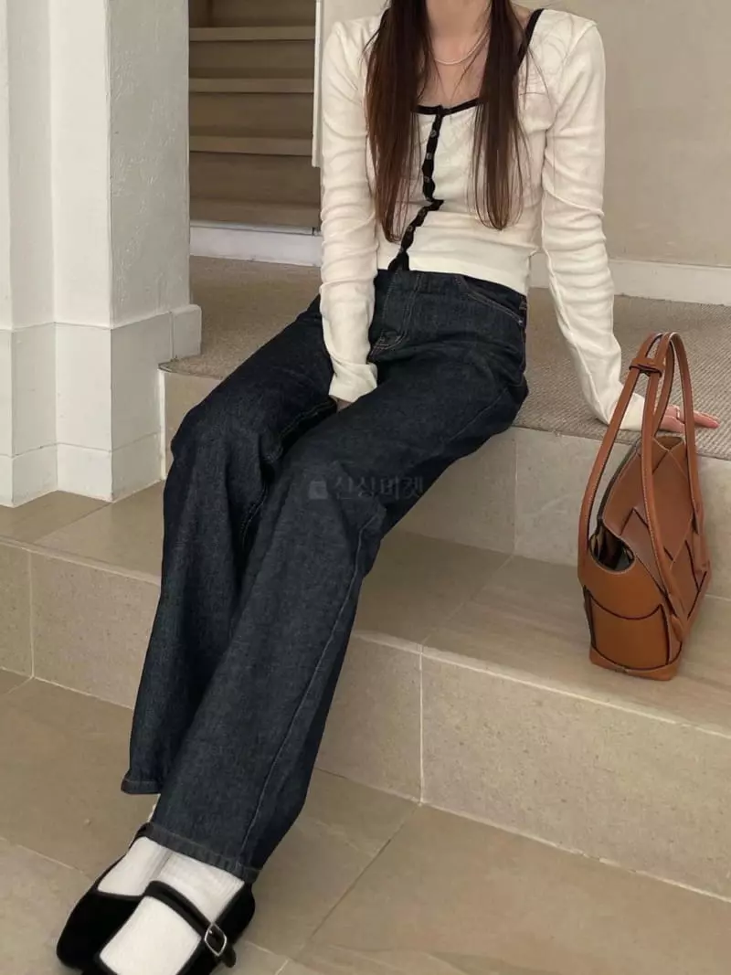 Well Row - Korean Women Fashion - #vintageinspired - Straight Jeans - 2