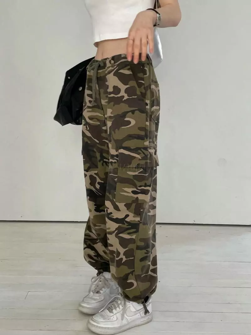 Well Row - Korean Women Fashion - #momslook - String Cargo Pants - 4
