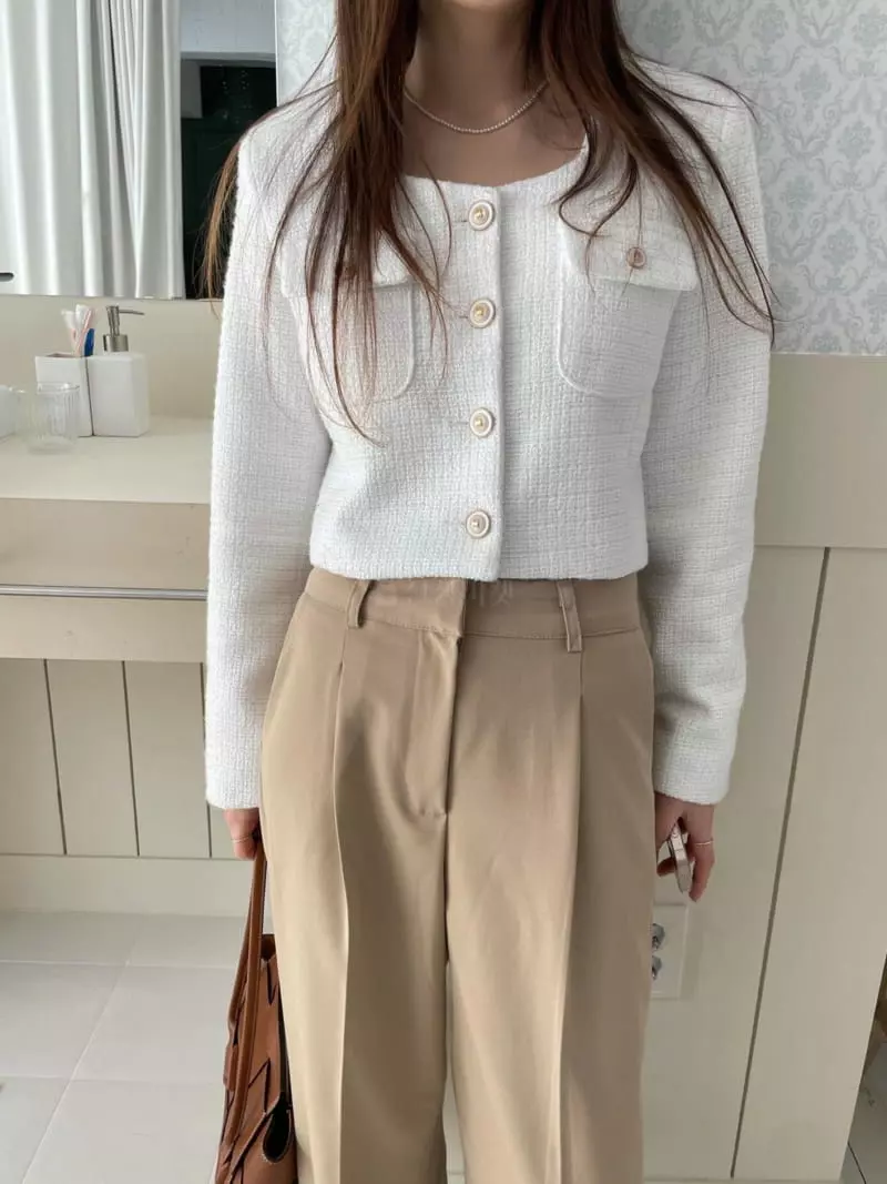 Well Row - Korean Women Fashion - #womensfashion - Square Tweed Jacket