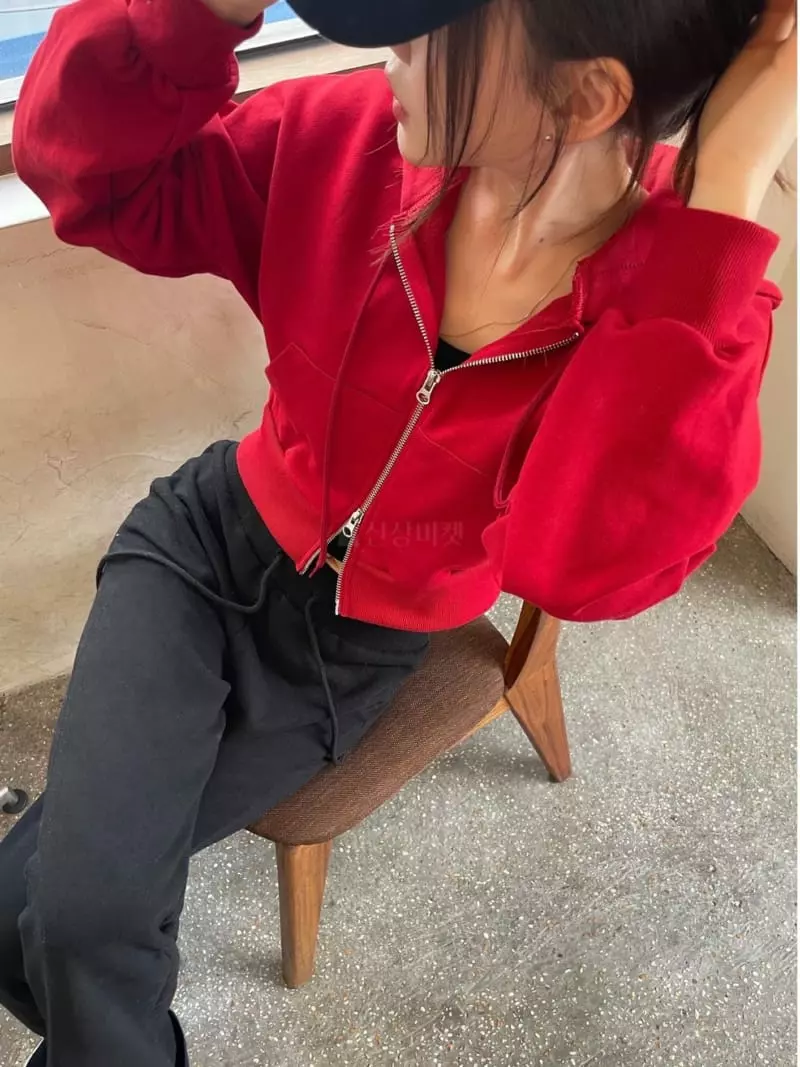 Well Row - Korean Women Fashion - #womensfashion - Crop Two Way hoody Zip-up