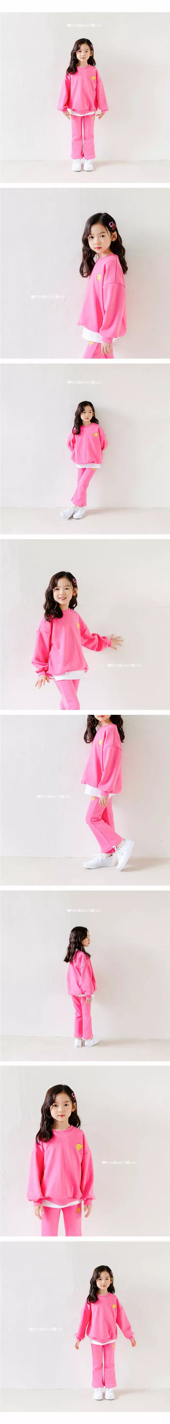 Whitesketchbook - Korean Children Fashion - #childofig - Smile Bootscut Top Bottom Set - 2