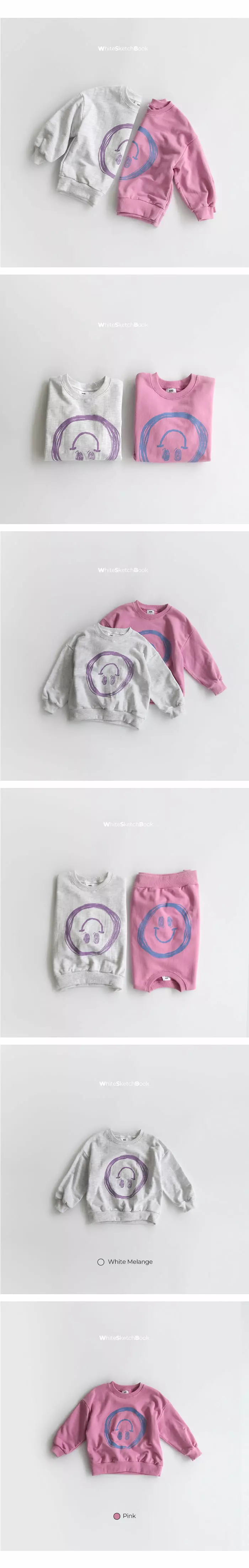Whitesketchbook - Korean Children Fashion - #discoveringself - Drawing Smile Sweatshirt - 3