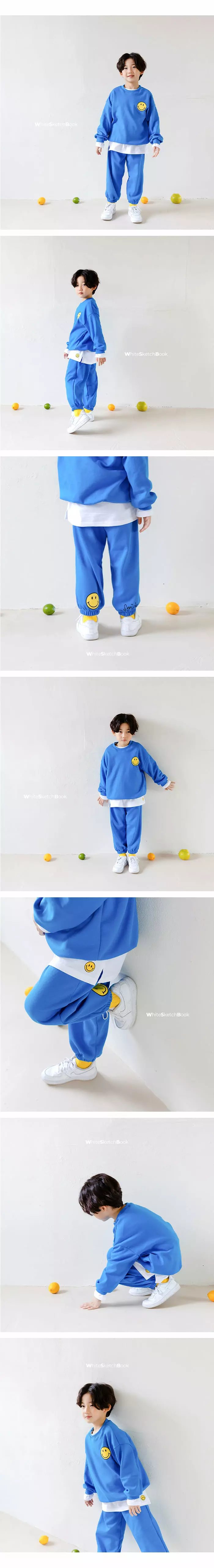 Whitesketchbook - Korean Children Fashion - #magicofchildhood - Smile Top Bottom Set - 2
