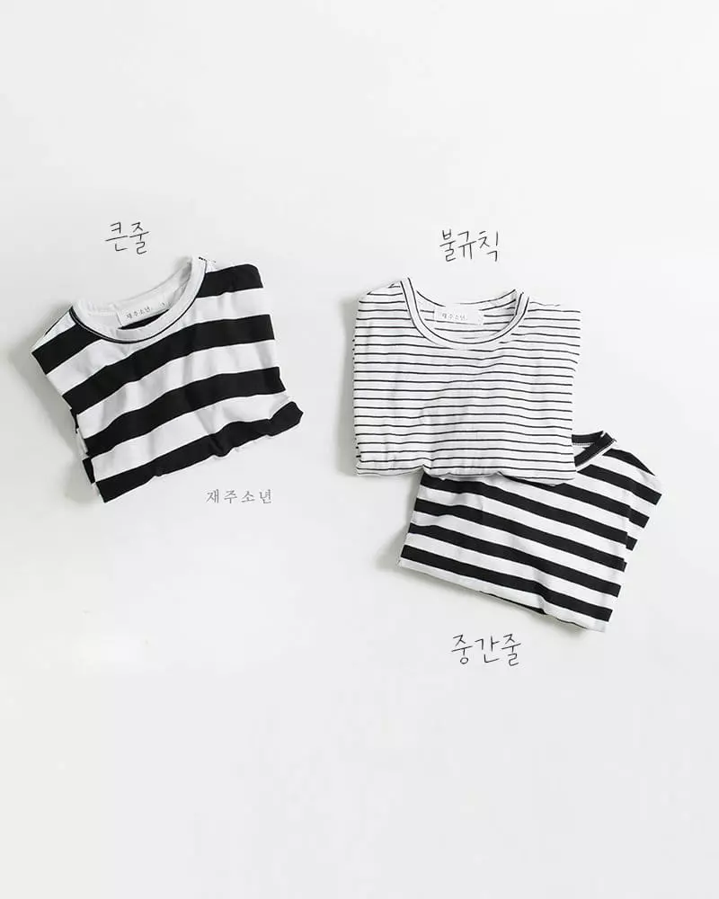 Witty Boy - Korean Children Fashion - #kidsshorts - Multi Stripes Tee - 12