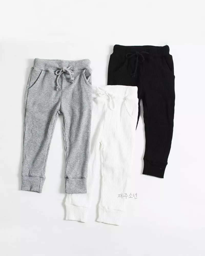 Witty Boy - Korean Children Fashion - #kidsshorts - Slim Rib Pants - 10