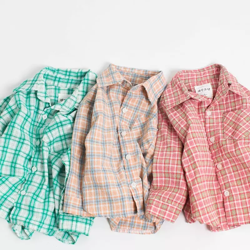 Witty Boy - Korean Children Fashion - #todddlerfashion - Jelly Check Shirt