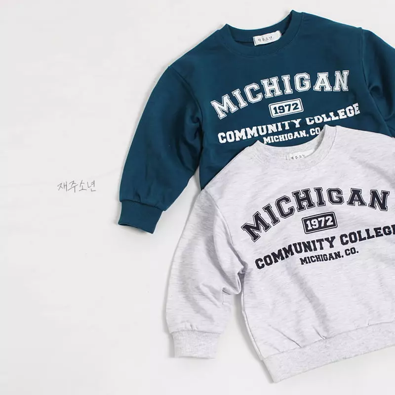 Witty Boy - Korean Children Fashion - #todddlerfashion - Michigan Sweatshirt