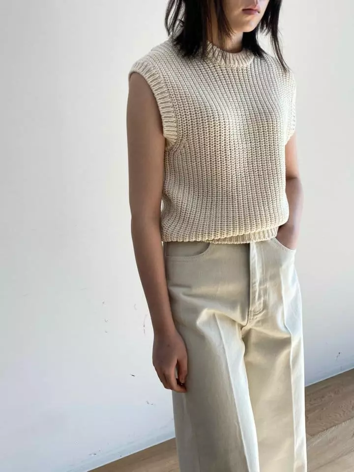 Woodsage - Korean Women Fashion - #momslook - Paper Knit Vest