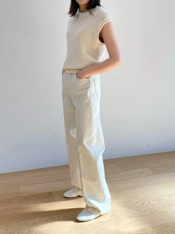 Woodsage - Korean Women Fashion - #momslook - Paper Knit Vest - 2