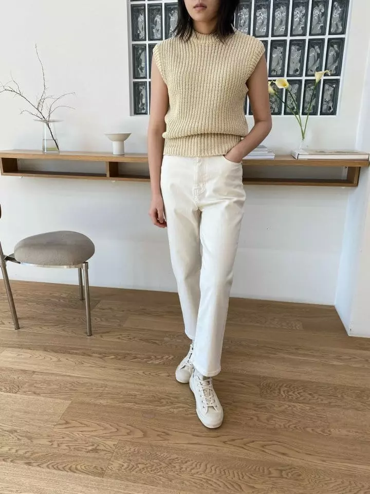 Woodsage - Korean Women Fashion - #momslook - Paper Knit Vest - 4
